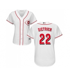 Women's Cincinnati Reds #22 Derek Dietrich Replica White Home Cool Base Baseball Jersey