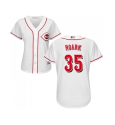 Women's Cincinnati Reds #35 Tanner Roark Replica White Home Cool Base Baseball Jersey