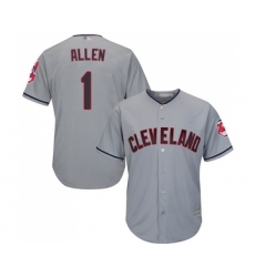 Youth Cleveland Indians #1 Greg Allen Replica Grey Road Cool Base Baseball Jersey