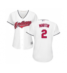 Women's Cleveland Indians #2 Leonys Martin Replica White Home Cool Base Baseball Jersey