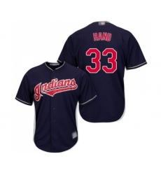 Men's Cleveland Indians #33 Brad Hand Replica Navy Blue Alternate 1 Cool Base Baseball Jersey