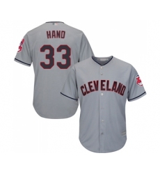 Youth Cleveland Indians #33 Brad Hand Replica Grey Road Cool Base Baseball Jersey