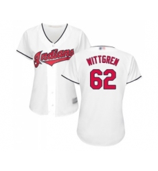 Women's Cleveland Indians #62 Nick Wittgren Replica White Home Cool Base Baseball Jersey