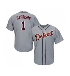 Youth Detroit Tigers #1 Josh Harrison Replica Grey Road Cool Base Baseball Jersey