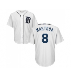 Youth Detroit Tigers #8 Mikie Mahtook Replica White Home Cool Base Baseball Jersey