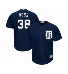 Men's Detroit Tigers #38 Tyson Ross Replica Navy Blue Alternate Cool Base Baseball Jersey