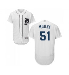 Men's Detroit Tigers #51 Matt Moore White Home Flex Base Authentic Collection Baseball Jersey