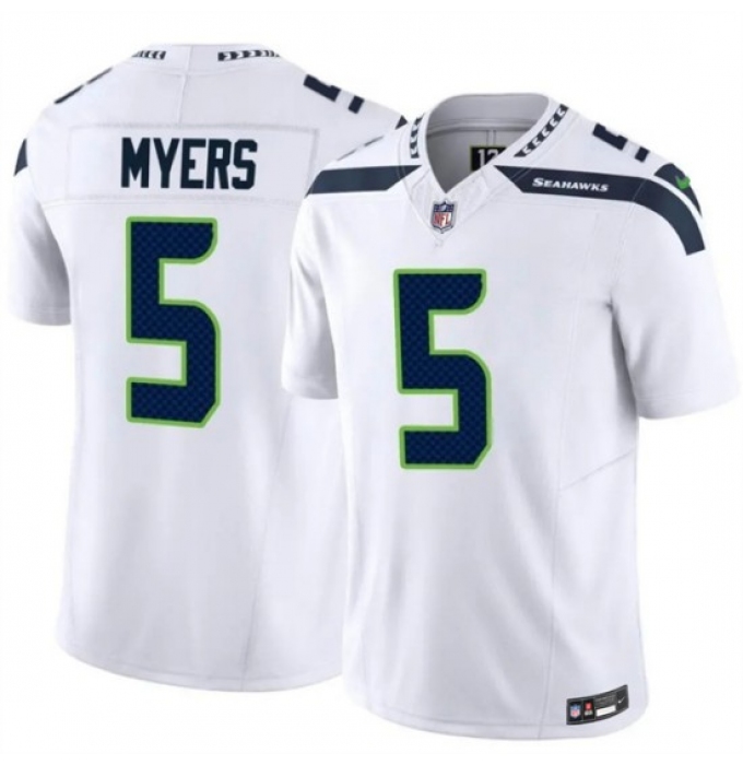 Men's Seattle Seahawks #5 Jason Myers White 2025 F.U.S.E. Vapor Untouchable Limited Stitched Football Jersey