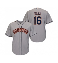 Men's Houston Astros #16 Aledmys Diaz Replica Grey Road Cool Base Baseball Jersey