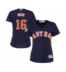 Women's Houston Astros #16 Aledmys Diaz Authentic Navy Blue Alternate Cool Base Baseball Jersey