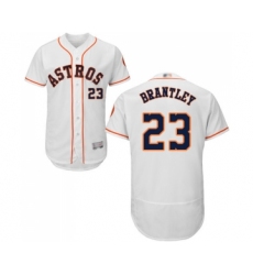 Men's Houston Astros #23 Michael Brantley White Home Flex Base Authentic Collection Baseball Jersey