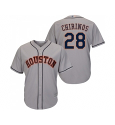 Youth Houston Astros #28 Robinson Chirinos Authentic Grey Road Cool Base Baseball Jersey