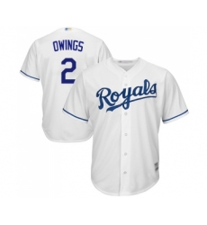 Youth Kansas City Royals #2 Chris Owings Replica White Home Cool Base Baseball Jersey