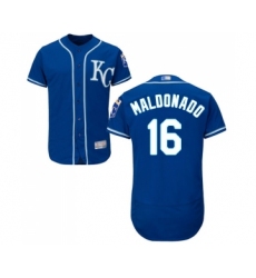 Men's Kansas City Royals #16 Martin Maldonado Royal Blue Alternate Flex Base Authentic Collection Baseball Jersey