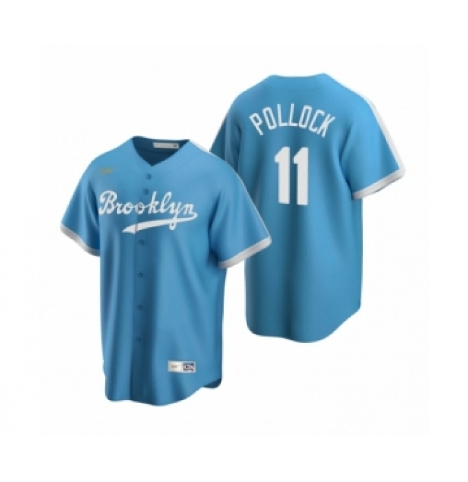 Men's Mlb Los Angeles Dodgers #11 A.J. Pollock Nike Light Blue Cooperstown Collection Alternate Jersey