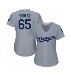 Women's Los Angeles Dodgers #65 Casey Sadler Authentic Grey Road Cool Base Baseball Player Jersey
