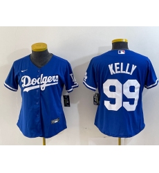 Women's Los Angeles Dodgers #99 Joe Kelly Blue Stitched Cool Base Nike Jersey