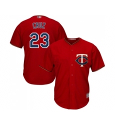 Men's Minnesota Twins #23 Nelson Cruz Replica Scarlet Alternate Cool Base Baseball Jersey