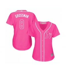 Women's Oakland Athletics #8 Robbie Grossman Replica Pink Fashion Cool Base Baseball Jersey