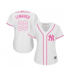 Women's New York Yankees #26 DJ LeMahieu Authentic White Fashion Cool Base Baseball Jersey