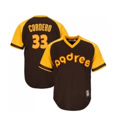 Men's San Diego Padres #33 Franchy Cordero Replica Brown Alternate Cooperstown Cool Base Baseball Jersey