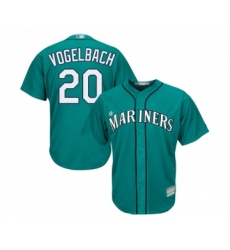 Men's Seattle Mariners #20 Dan Vogelbach Replica Teal Green Alternate Cool Base Baseball Jersey