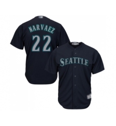 Youth Seattle Mariners #22 Omar Narvaez Replica Navy Blue Alternate 2 Cool Base Baseball Jersey