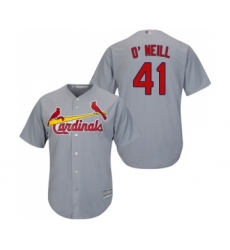 Men's St. Louis Cardinals #41 Tyler O Neill Replica Grey Road Cool Base Baseball Jersey