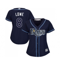 Women's Tampa Bay Rays #8 Brandon Lowe Replica Navy Blue Alternate Cool Base Baseball Jersey