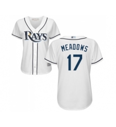 Women's Tampa Bay Rays #17 Austin Meadows Replica White Home Cool Base Baseball Jersey