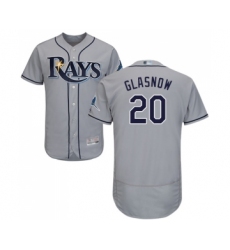 Men's Tampa Bay Rays #20 Tyler Glasnow Grey Road Flex Base Authentic Collection Baseball Jersey