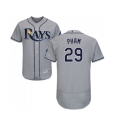 Men's Tampa Bay Rays #29 Tommy Pham Grey Road Flex Base Authentic Collection Baseball Jersey