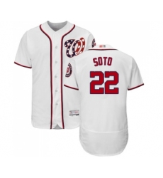 Men's Washington Nationals #22 Juan Soto White Home Flex Base Authentic Collection Baseball Jersey