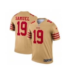 Men's San Francisco 49ers #19 Deebo Samuel 2022 New Gold Inverted Legend Stitched Football Jersey