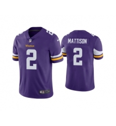 Men's Minnesota Vikings #2 Alexander Mattison Purple Vapor Untouchable Limited Stitched Jersey