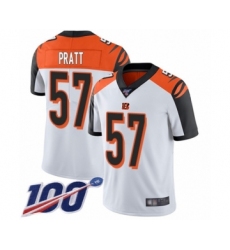 Men's Cincinnati Bengals #57 Germaine Pratt White Vapor Untouchable Limited Player 100th Season Football Jersey