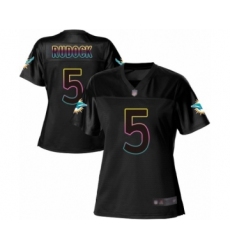 Women's Miami Dolphins #5 Jake Rudock Game Black Fashion Football Jersey Women's Miami Dolphins #5 Jake Rudock Game Black Fashion Football Jersey