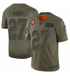 Women's Cleveland Browns #27 Kareem Hunt Limited Camo 2019 Salute to Service Football Jersey
