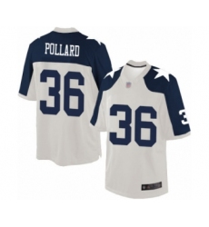 Men's Dallas Cowboys #36 Tony Pollard Limited White Throwback Alternate Football Jersey