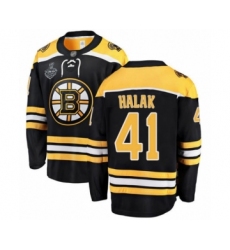Men's Boston Bruins #41 Jaroslav Halak Authentic Black Home Fanatics Branded Breakaway 2019 Stanley Cup Final Bound Hockey Jersey
