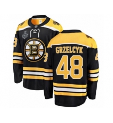 Youth Boston Bruins #48 Matt Grzelcyk Authentic Black Home Fanatics Branded Breakaway 2019 Stanley Cup Final Bound Hockey Jersey
