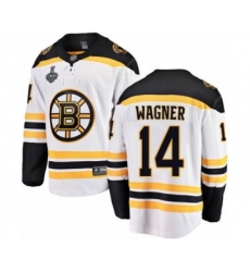 Youth Boston Bruins #14 Chris Wagner Authentic White Away Fanatics Branded Breakaway 2019 Stanley Cup Final Bound Hockey Jersey