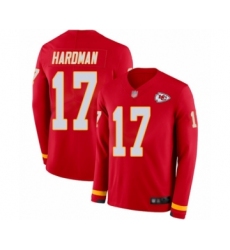 Men's Kansas City Chiefs #17 Mecole Hardman Limited Red Therma Long Sleeve Football Jersey