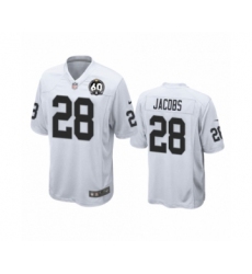 Youth Oakland Raiders #28 Josh Jacobs Game 60th Anniversary White Football Jersey