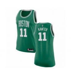 Women's Boston Celtics #11 Enes Kanter Swingman Green(White No.) Road Basketball Jersey - Icon Edition