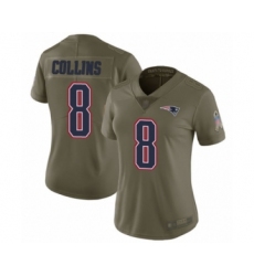 Women's New England Patriots #8 Jamie Collins Limited Olive 2017 Salute to Service Football Jersey