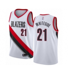 Men's Portland Trail Blazers #21 Hassan Whiteside Authentic White Basketball Jersey - Association Edition