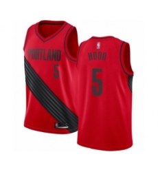 Women's Portland Trail Blazers #5 Rodney Hood Swingman Red Basketball Jersey Statement Edition
