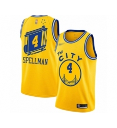 Youth Golden State Warriors #4 Omari Spellman Swingman Gold Hardwood Classics Basketball Jersey - The City Classic Edition