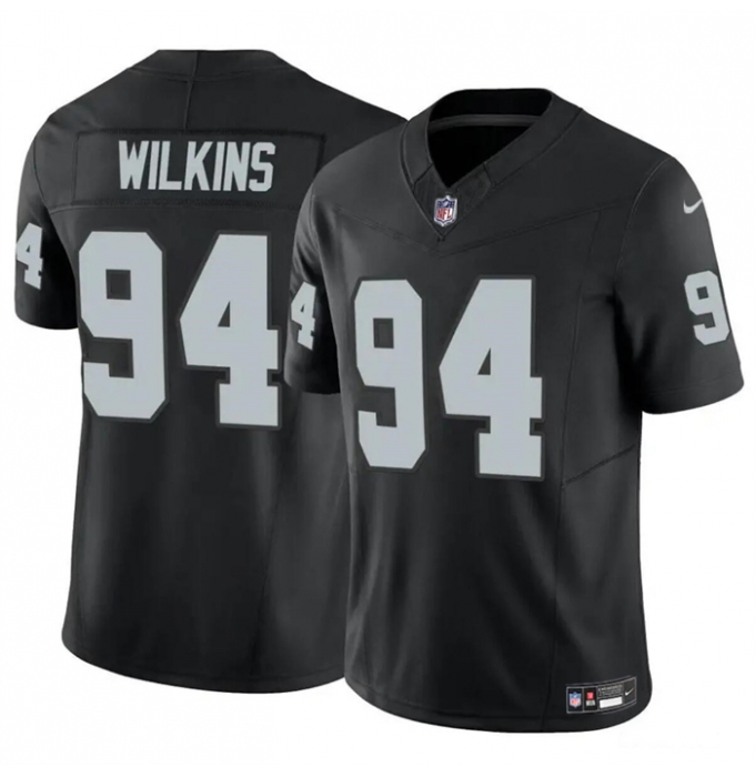 Men's Las Vegas Raiders #94 Christian Wilkins Black 2024 F.U.S.E Vapor Football Stitched Jersey